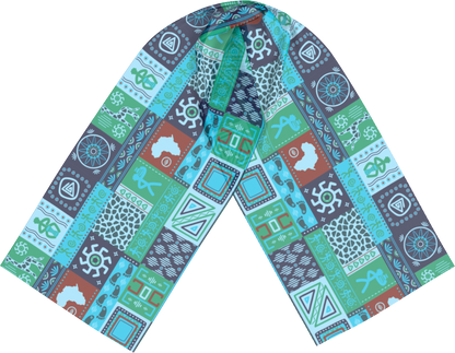 Geometric silk scarf design