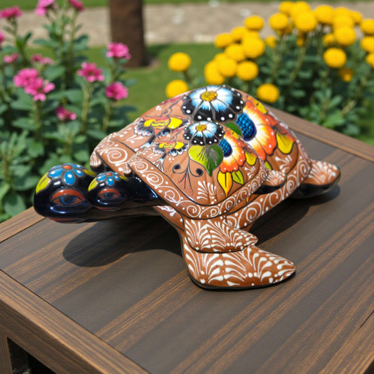 Colorful Talavera Sea Turtle | Handcrafted Mexican Art