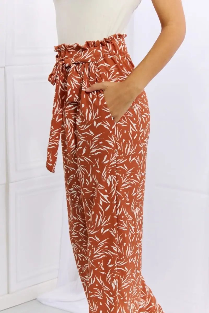 Lovesalve WS Heimish Red Orange Geometric Pants Women's Casual Trousers - Comfy & Stylish