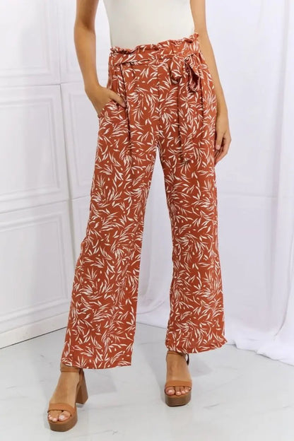 Lovesalve WS Heimish Red Orange Geometric Pants Women's Casual Trousers - Comfy & Stylish Orange-Red