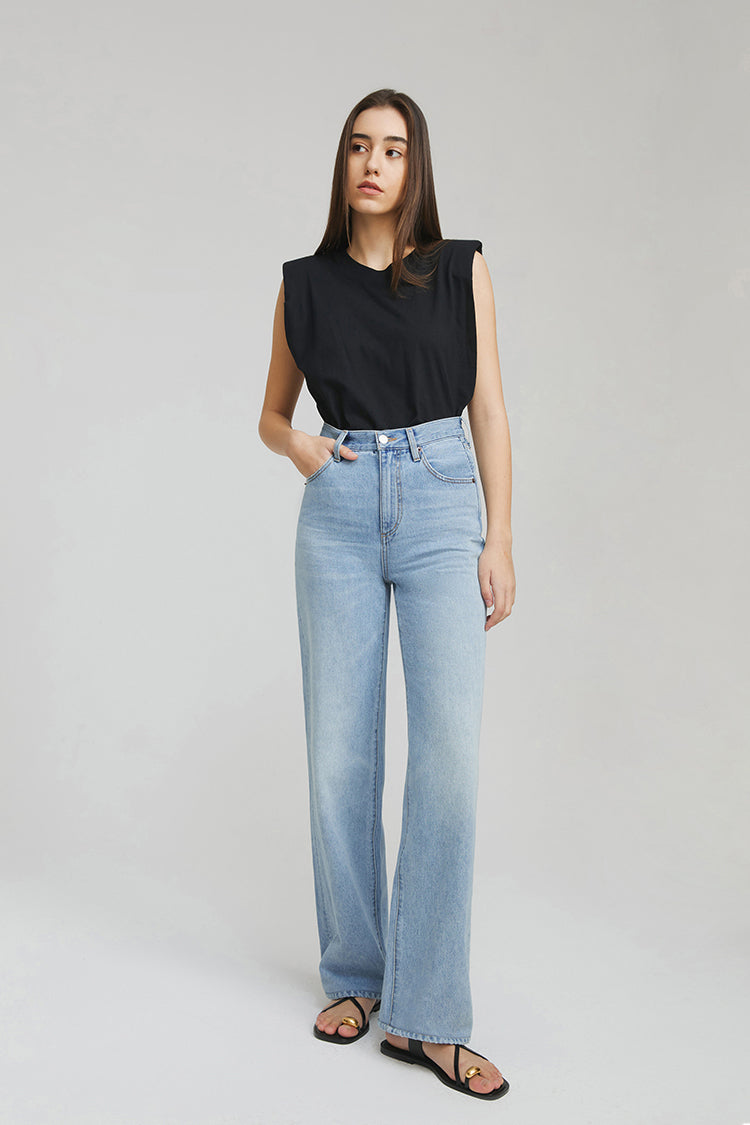 Coney Island Whitefish High Rise Wide Jeans HJ007 Bye Bye Love