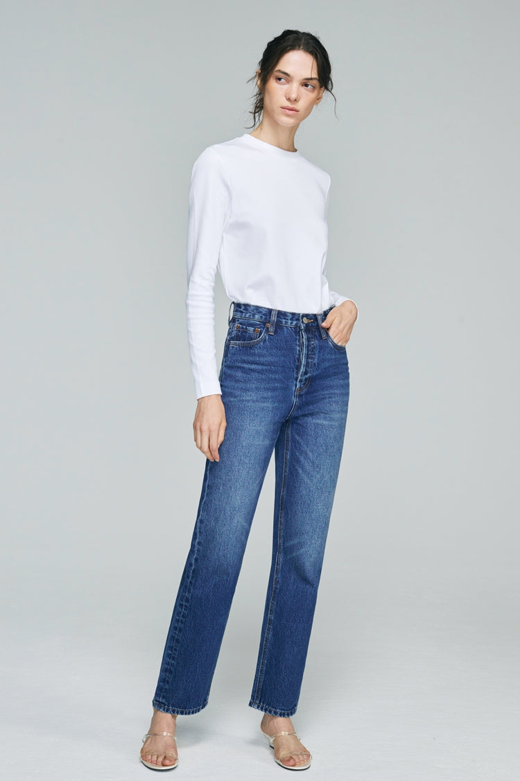 Manhattan High Rise Straight Ankle Jeans HJ160