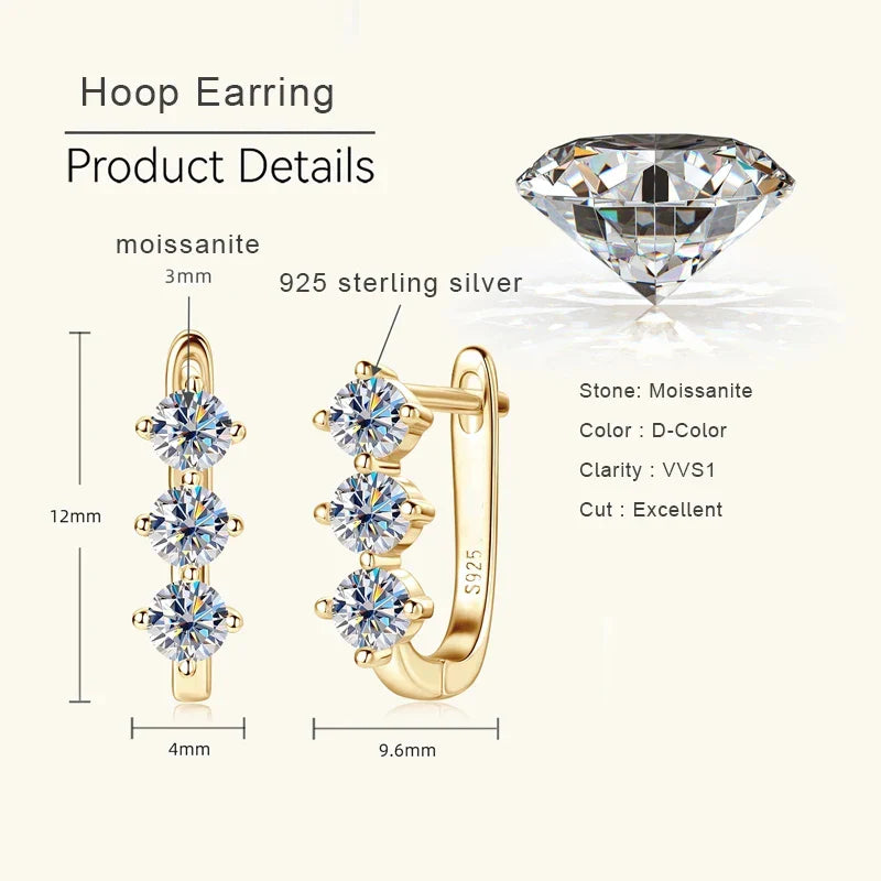 1.7ct Moissanite Necklace And Earrings Set 925 Sterling Silver Y Pendant D gold earrings