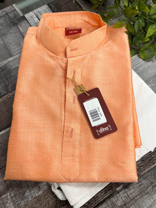 Silk kurta pajaama set Peach 38 Indian M US XS