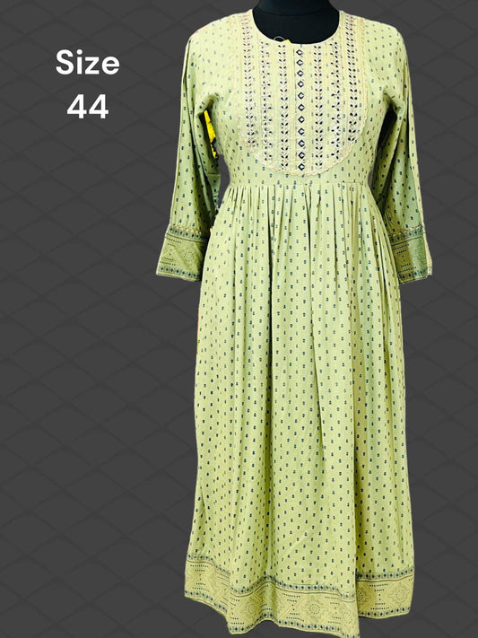 Cotton long kurti Green 42 ( US M)