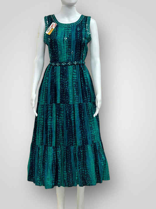 Rayon Long Kurti 38 Indian M US XS Teal blue