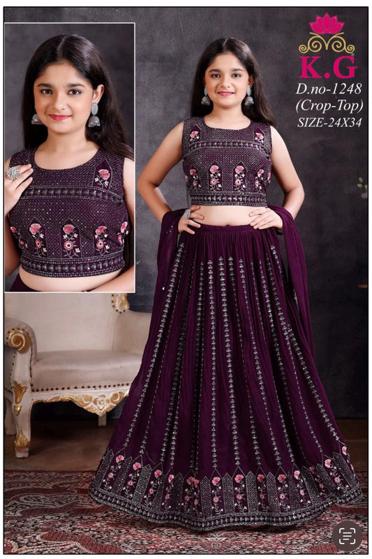 Chiffon lehenga Choli set for kids/ girls 24