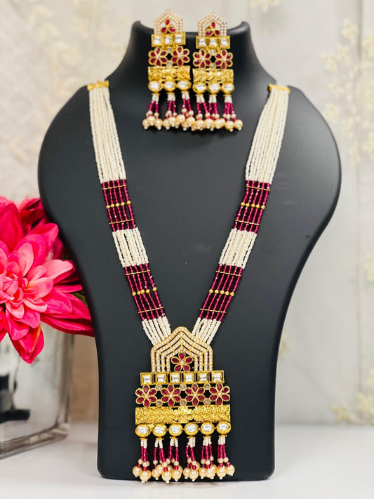 Pearl necklace set Pink