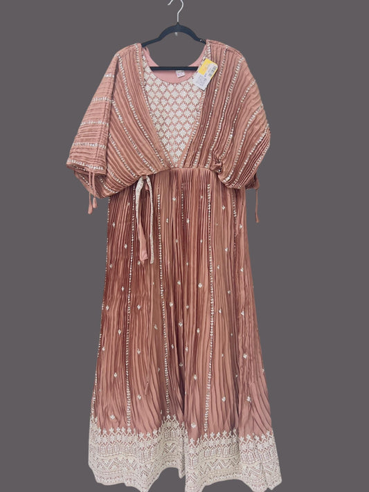 Indo western Long gown BROWN