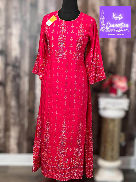 Rayon long kurti : plus size