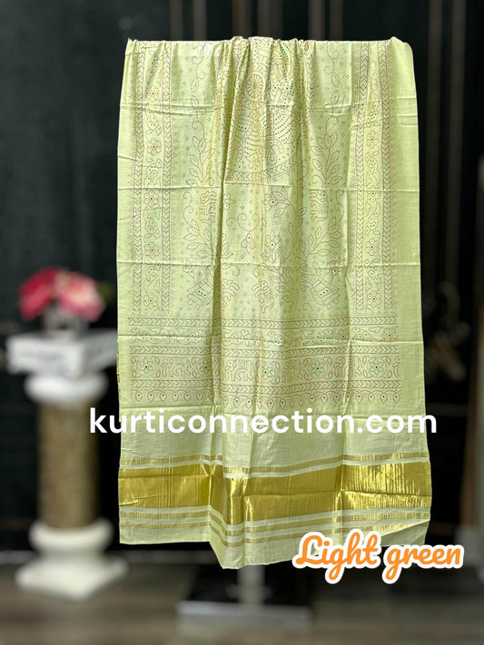 Gajji silk dupatta : color options available Light green