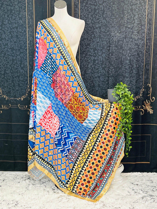 Multi color mirror work dupatta Default Title