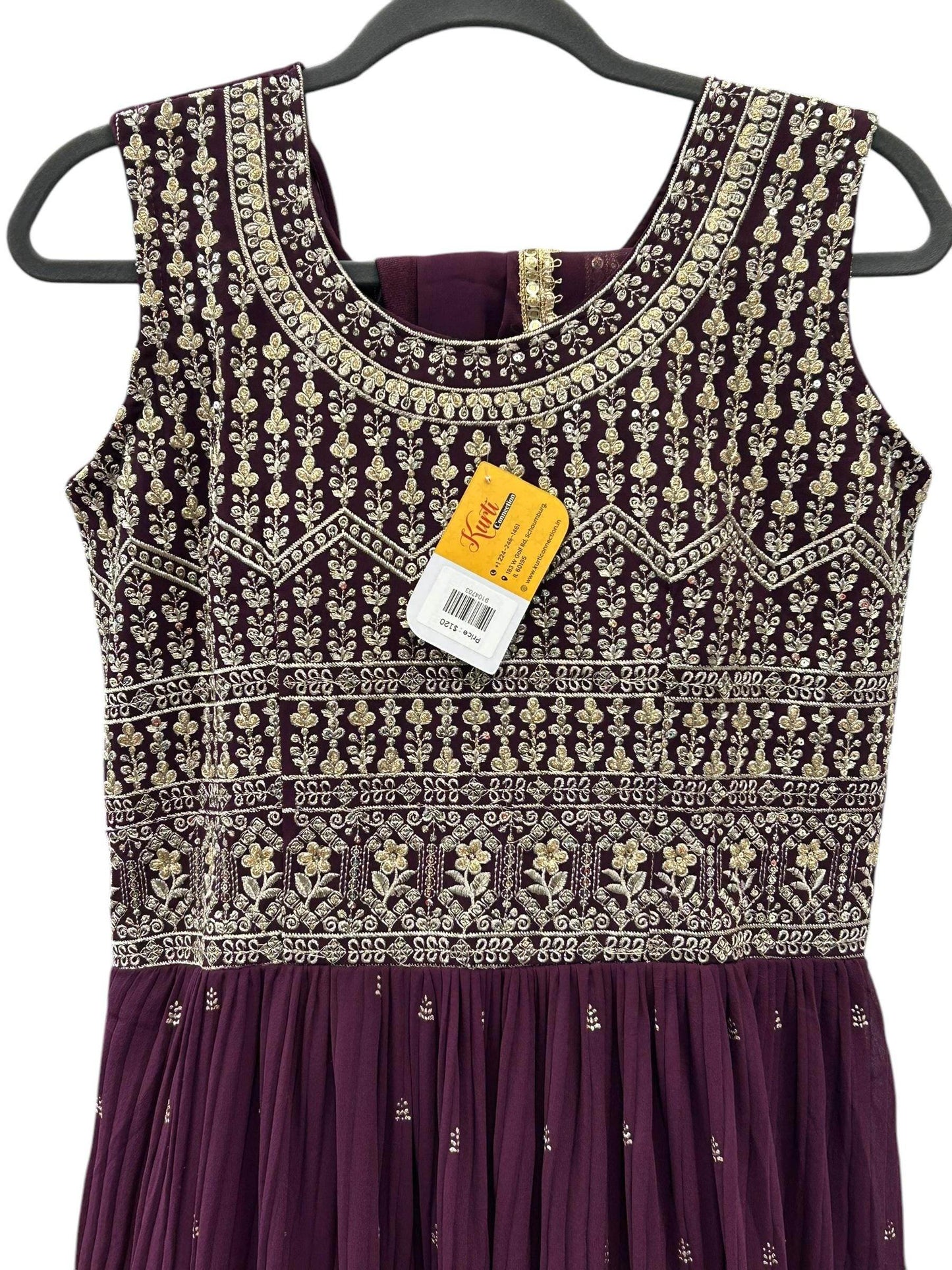 Party wear long kurti set Wine