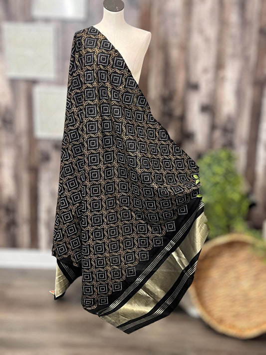 Bandhani print dupatta Black
