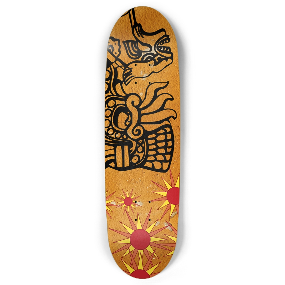 Heraldic sun motif foot shape Retro Deck