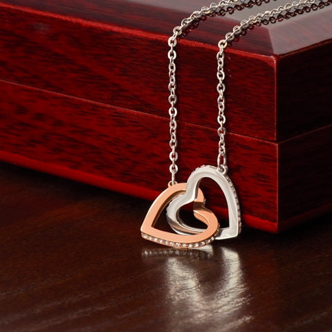 To My Precious Daughter - Interlocking Heart Necklace