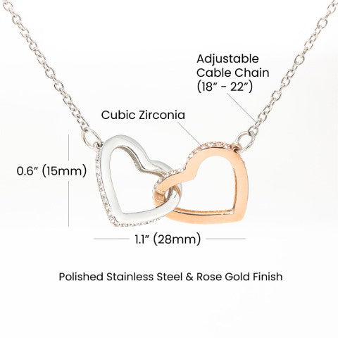 To My Precious Daughter - Interlocking Heart Necklace