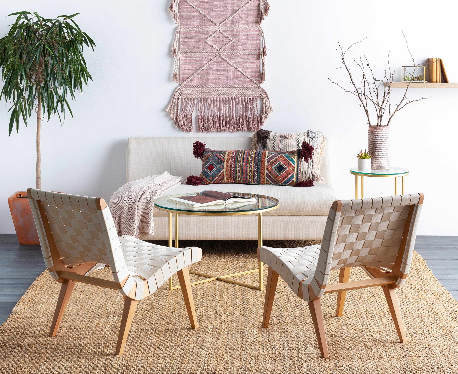 Lenorah Pink&White Textured Throw Pillow - Clearance