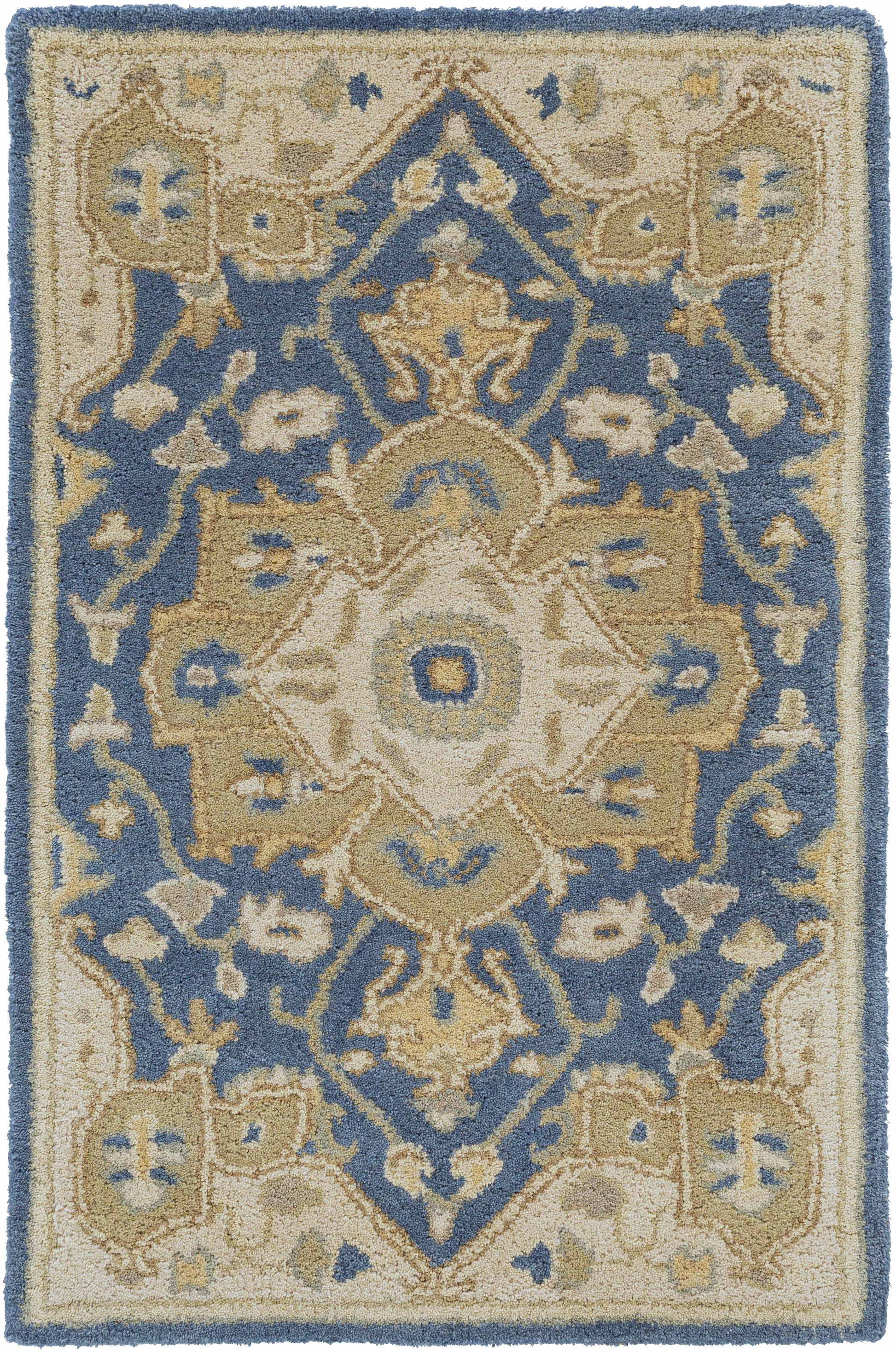 Broomfield 1145 Hand Tufted Blue Wool Rug 2' x 3' Rectangle