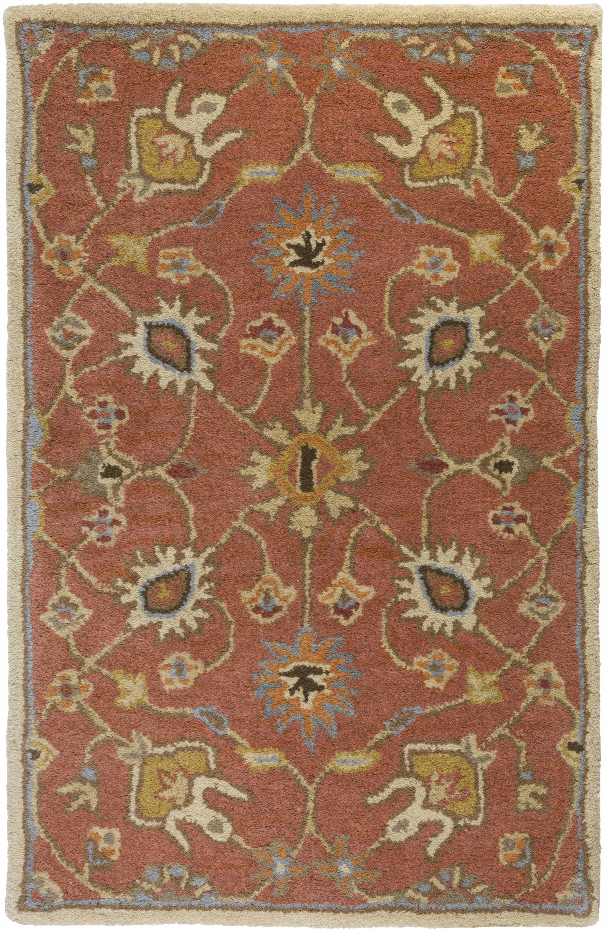 Logville Hand Tufted Rust 1119 Wool Rug 2' x 3' Rectangle