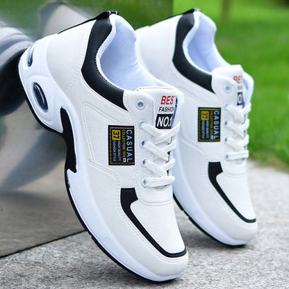 Men's fashionable waterproof low-top sports shoes white shoes student casual all-match running shoes white
