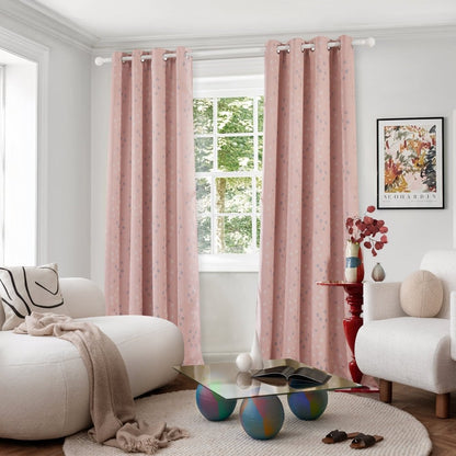 Modern Cubic Play Thermal Blackout Curtains Pink-Blue Cube