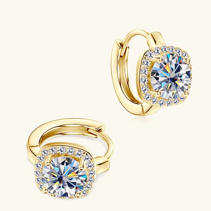 Moissanite Hoop Earrings 925 Sterling Silver Huggie For Women Girls Dainty