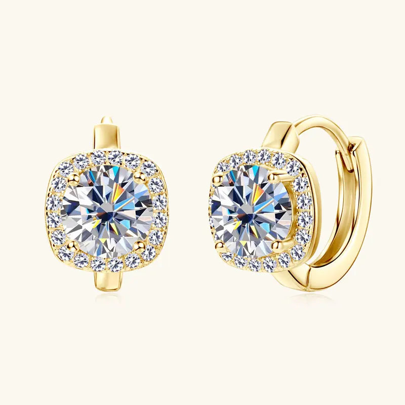 Moissanite Hoop Earrings 925 Sterling Silver Huggie For Women Girls Dainty