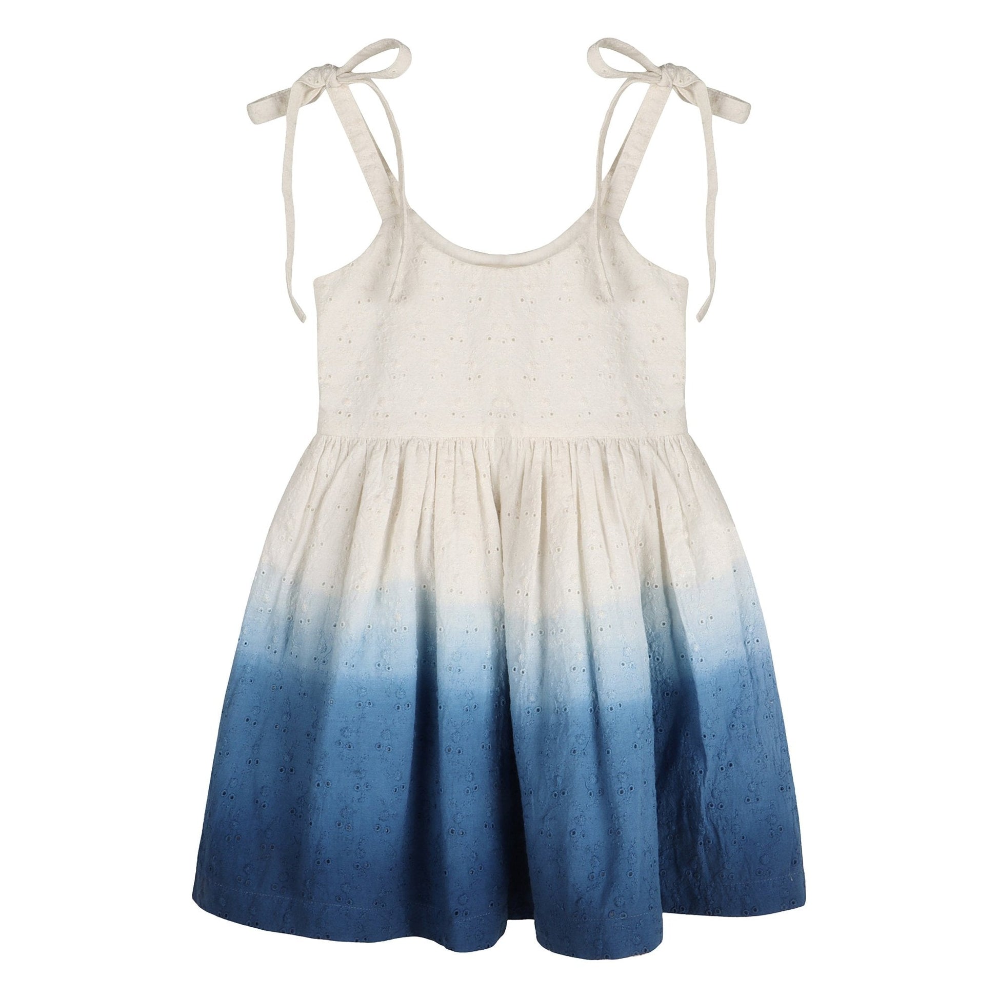 Ocean Ombre Nautical Schiffli | Hand-Dyed 100% Cotton Dress