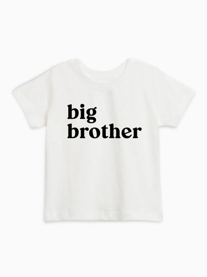 Big Brother Organic Cotton Kids T-Shirt – Baby & Youth Matching Family Announcement Tee White