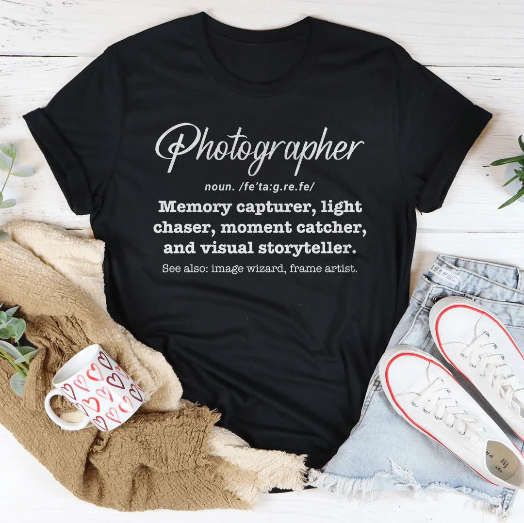 Photographer Memory Capturer Tee Black Heather