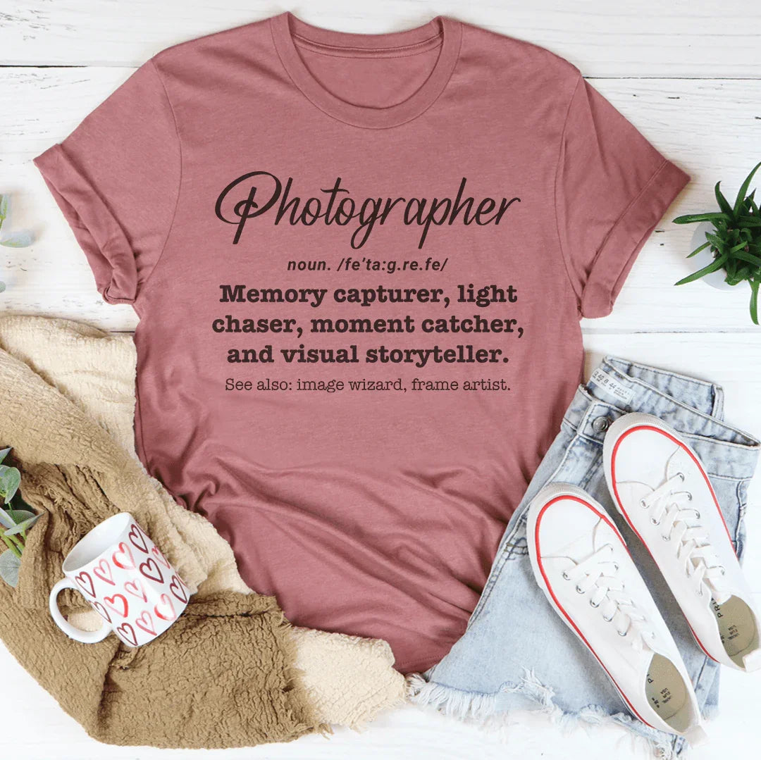 Photographer Memory Capturer Tee Mauve
