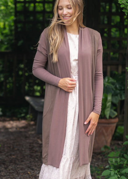 Kylin Open Front Cardigan Chocolate Brown