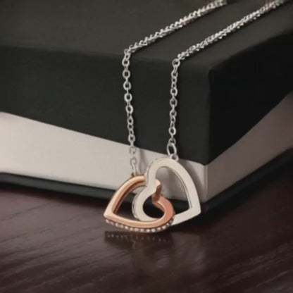 To My Precious Daughter - Interlocking Heart Necklace
