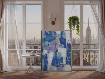 Vibrant Abstract Cityscape Fine Art Print, Modern Wall Decor, Colorful Artwork for Home, Art Gift, Living Room Decor, Office Decoration