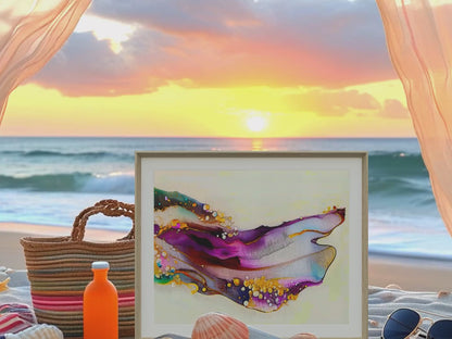 Elegant Abstract Fluid Fine Art Print, Modern Home Décor, Wall Art, Colorful Artwork, Gift for Art Lovers, Unique Home Accent