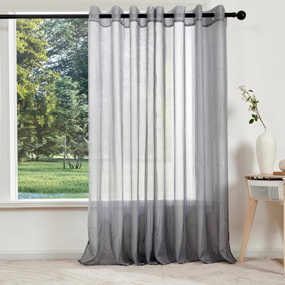 Pure Morning Haze Sheer Curtains Grey-Line