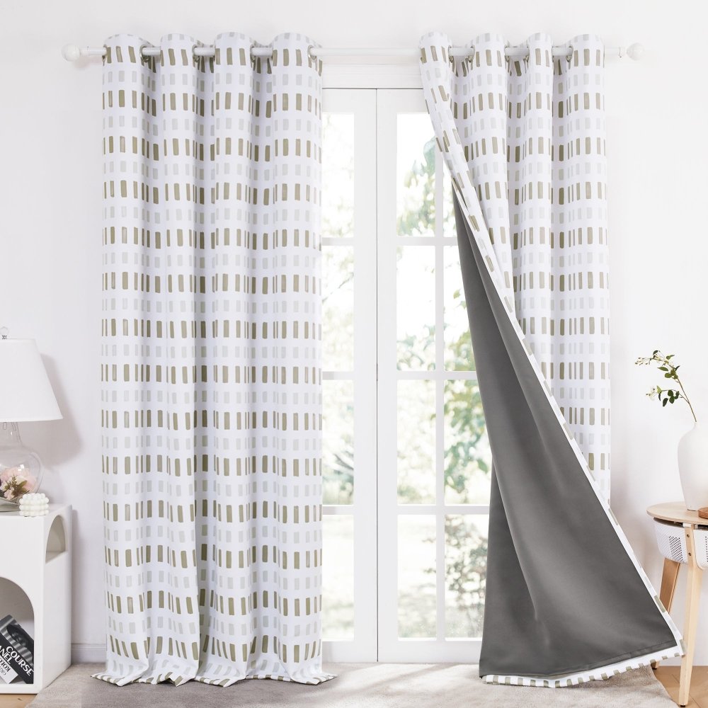 Pure Solitude Blackout Curtains white-khaki-solitude