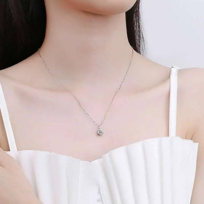 Sterling Silver 925 Moissanite Jewelry Set 2.5CT D Color Necklace Earrings