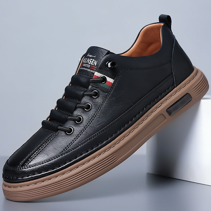 Trendy and versatile men's casual shoes, board shoes, leather soft soled breathable leather shoes