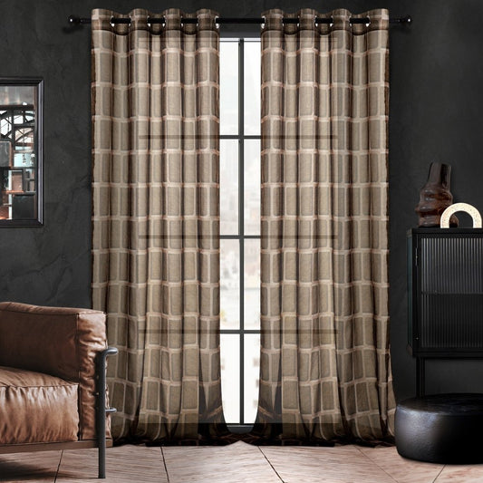 Urban Timmore Sheer Curtains Brown-Timmore