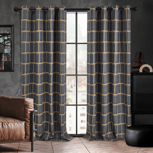 Urban Timmore Thermal Blackout Curtains Grey and Brown-Timmore