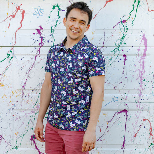 Adult Video Game Controllers Short Sleeve Polo Shirt