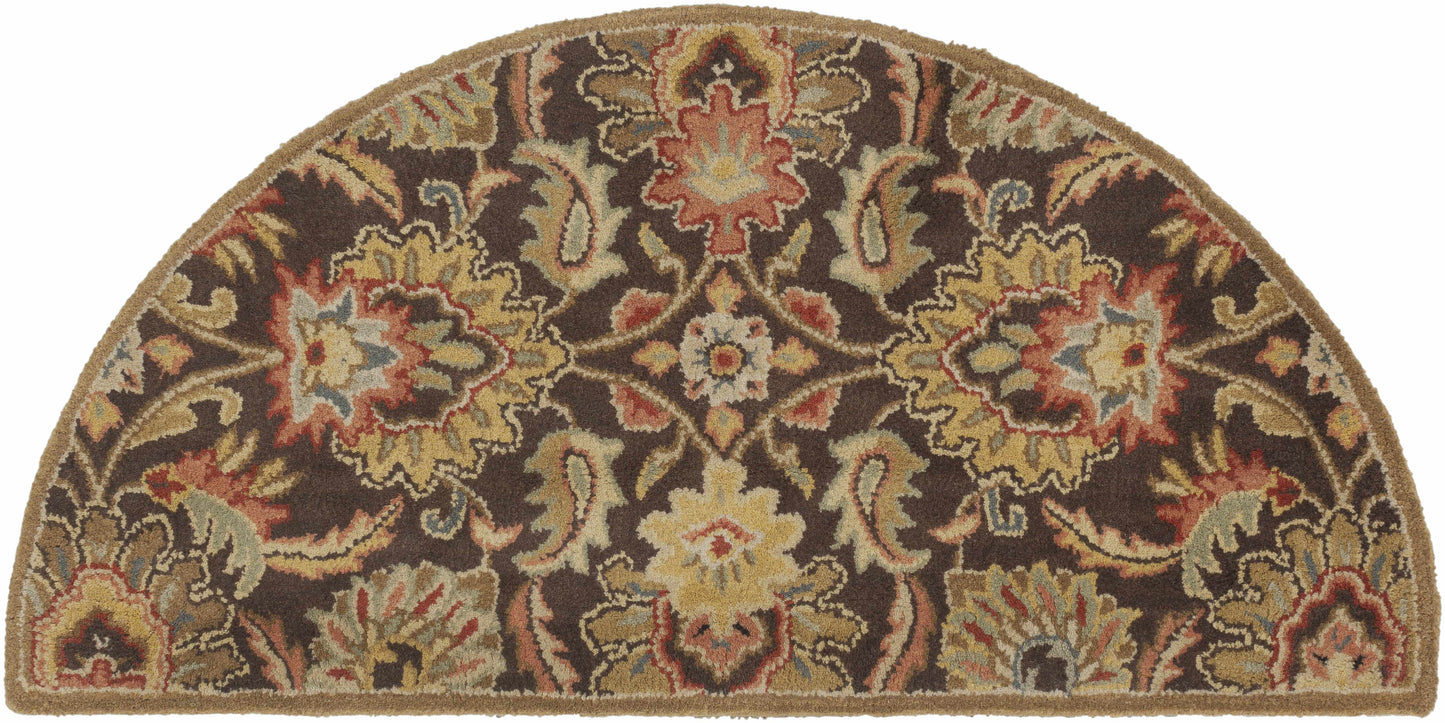 Chesterton 1028 Hand Tufted Brown Wool Rug 2' x 4' Half-Circle